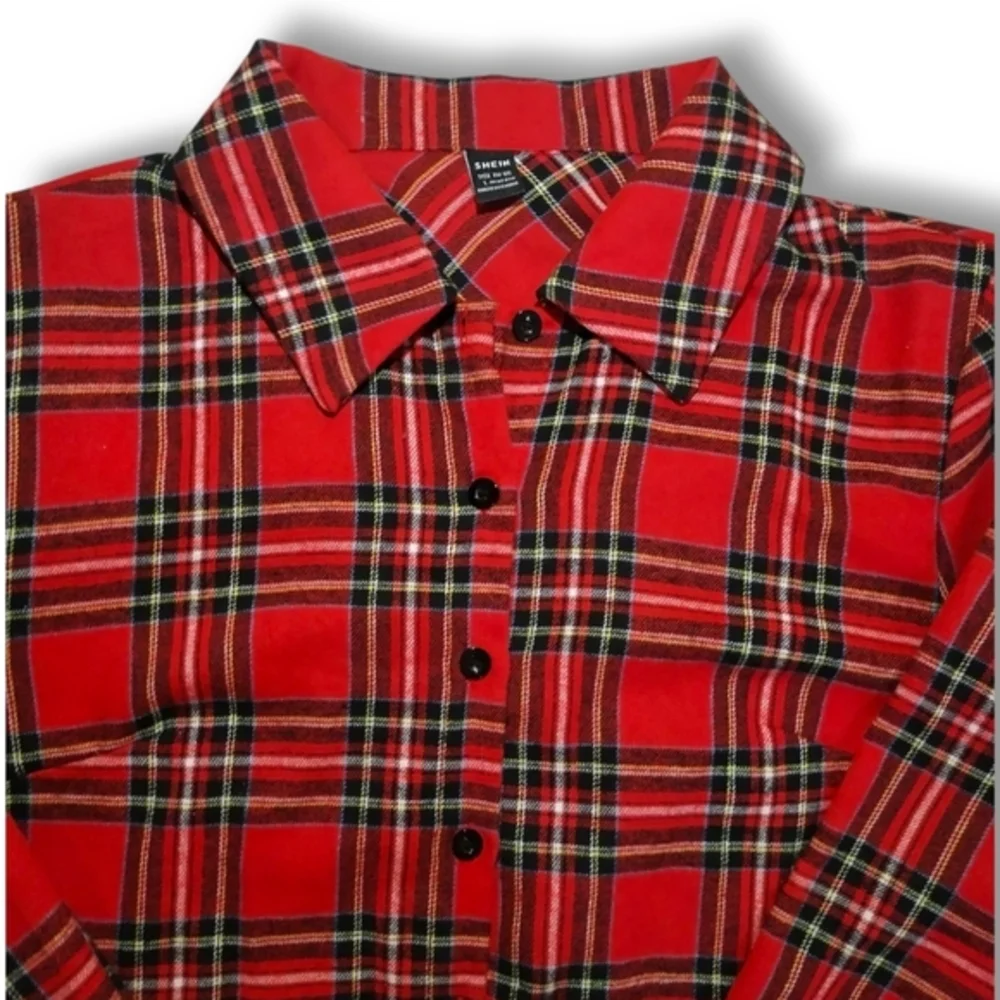 SHEIN Women's Franclia Button Down Plaid Belted Dress - Picture 5 of 12